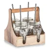 Zeller Küchenhelfer<Trinkgläser-Set Glas/Metall/Holz 5-teilig