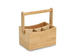 Clearance Utensilienhalter mit Tragegriff Bambus 23 cm x 14 cm x 21,5 cm Natur Küchen-Ordnungssysteme