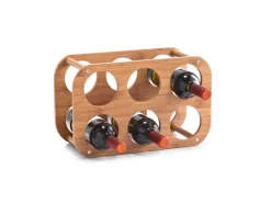 Outlet Zeller Weinregal Bambus für 6 Flaschen 16 cm x 24 cm x 38 cm Natur