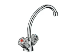 Clearance Zweigriff-Waschtischarmatur Ledro Chrom Niederdruck Zweigriffarmatur