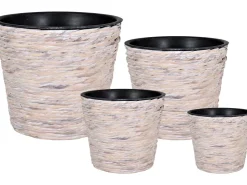 A.H.G. Töpfe<Übertopf mit Wasserhyazinthe Sticking Roll Ø 16 cm x 14 cm Wasch Weiß
