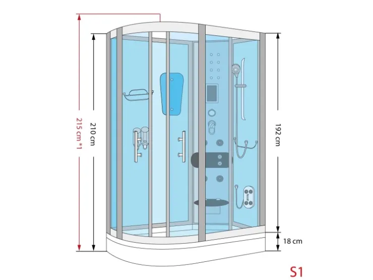 AcquaVapore AquaVapore Dusche Duschkabine D60-73T2L-EC Duschtempel Sauna 120x80 cm