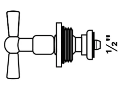 Best Kirchhoff Knebel-Oberteil Messing 13 mm (1/2") Chrom