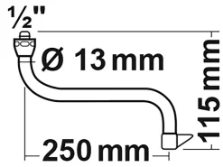 Best Kirchhoff S-Rohrauslauf 13 mm (1/2") x 250 mm Chrom