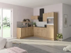 Optifit Winkelküchen<Winkelküche Optikoncept Erik ohne E-Geräte 270 cm Wildeiche Nachb.