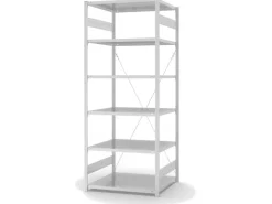 Clearance Lebensmittel Fachbodenregal Stecksystem T-Profil Grundregal HxBxT 300 x 100 x 50 cm 7 Ebenen Fachlast 140 kg Hygienische Beschichtung Weiß Küchenregale