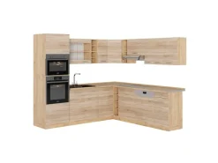 Winkelküchen<Vicco R-Line Eckküche Sonoma/Goldkraft Eiche 237 x 60 cm ohne Arbeitsplatte ohne E-Geräte Sonoma Eiche